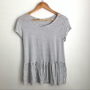 Ginger G striped peplum black white short sleeve